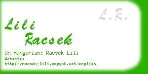 lili racsek business card